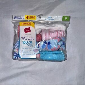 Hanes Pure Comfort Girls' Underwear Set - Pink, Blue, White